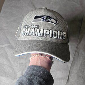 NEW Seattle Seahawks Hat Cap Gray Super Bowl Champions New Era